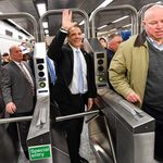 During the glory days of the Second Avenue Subway's opening<br>(Governor Cuomo's office)